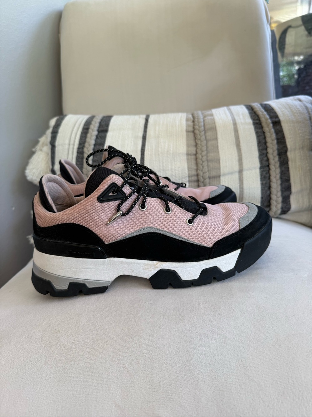 Timberland Pink and Black Chunky Platform Sneakers